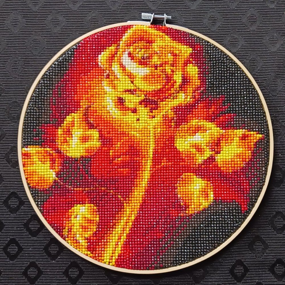 Wall art golden rose